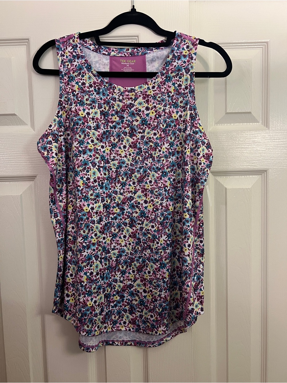 tek gear Floral Scoop Neck Tank - Purple Multi Print
